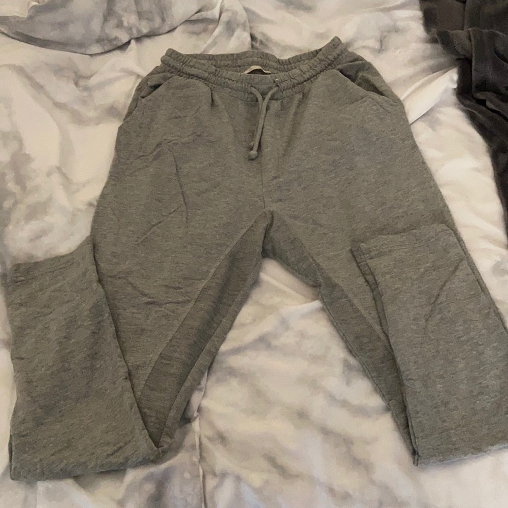 Zara grey stylish high waisted sweatpants joggers fitted
